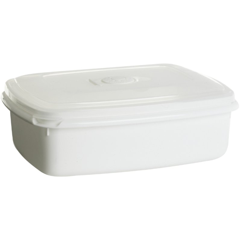 plast team magnetronbak rechthoekig, 2,3 liter, wit/transparant, 20×15×12 cm